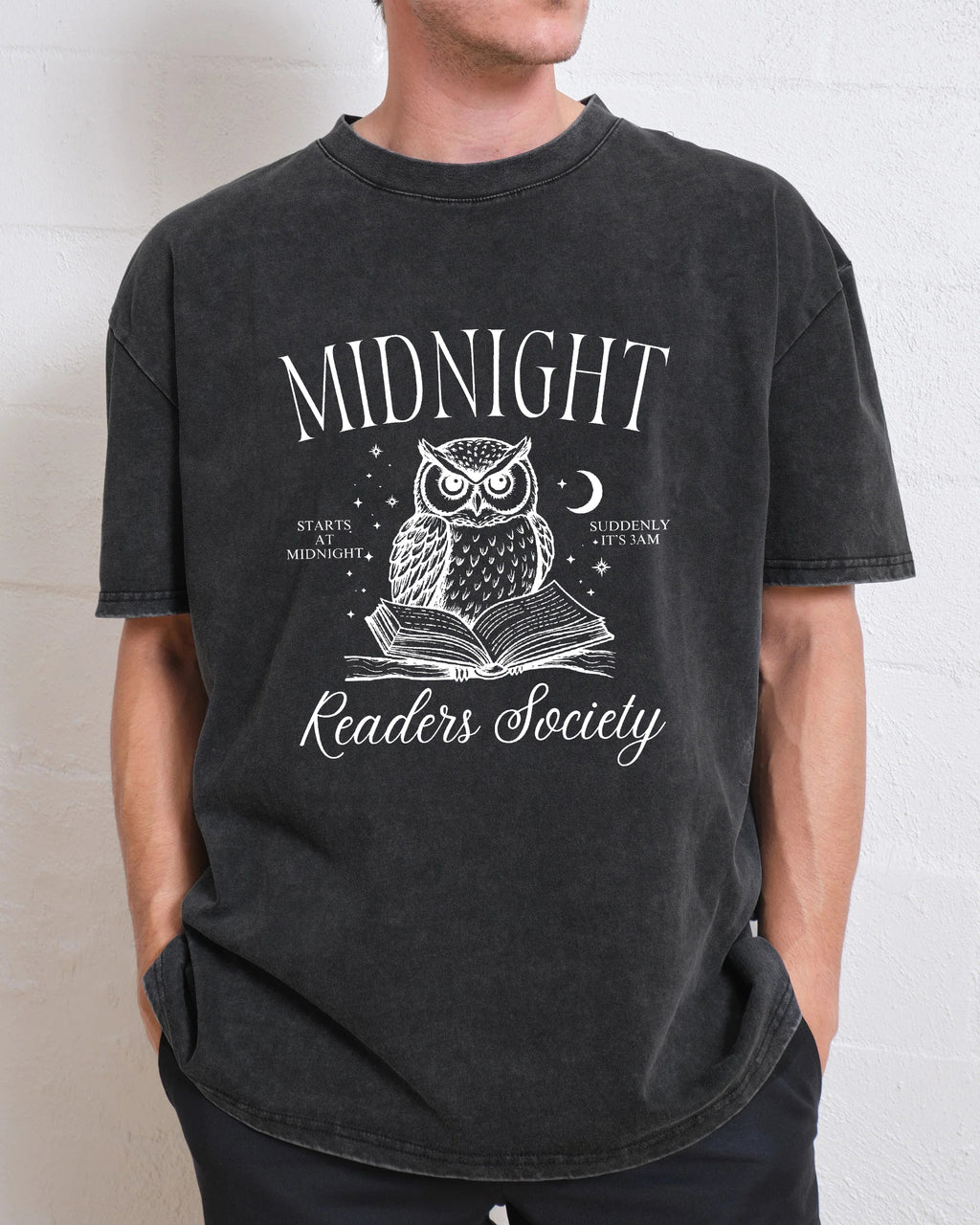 Midnight Readers Society Late Night Reading Washed T-Shirt