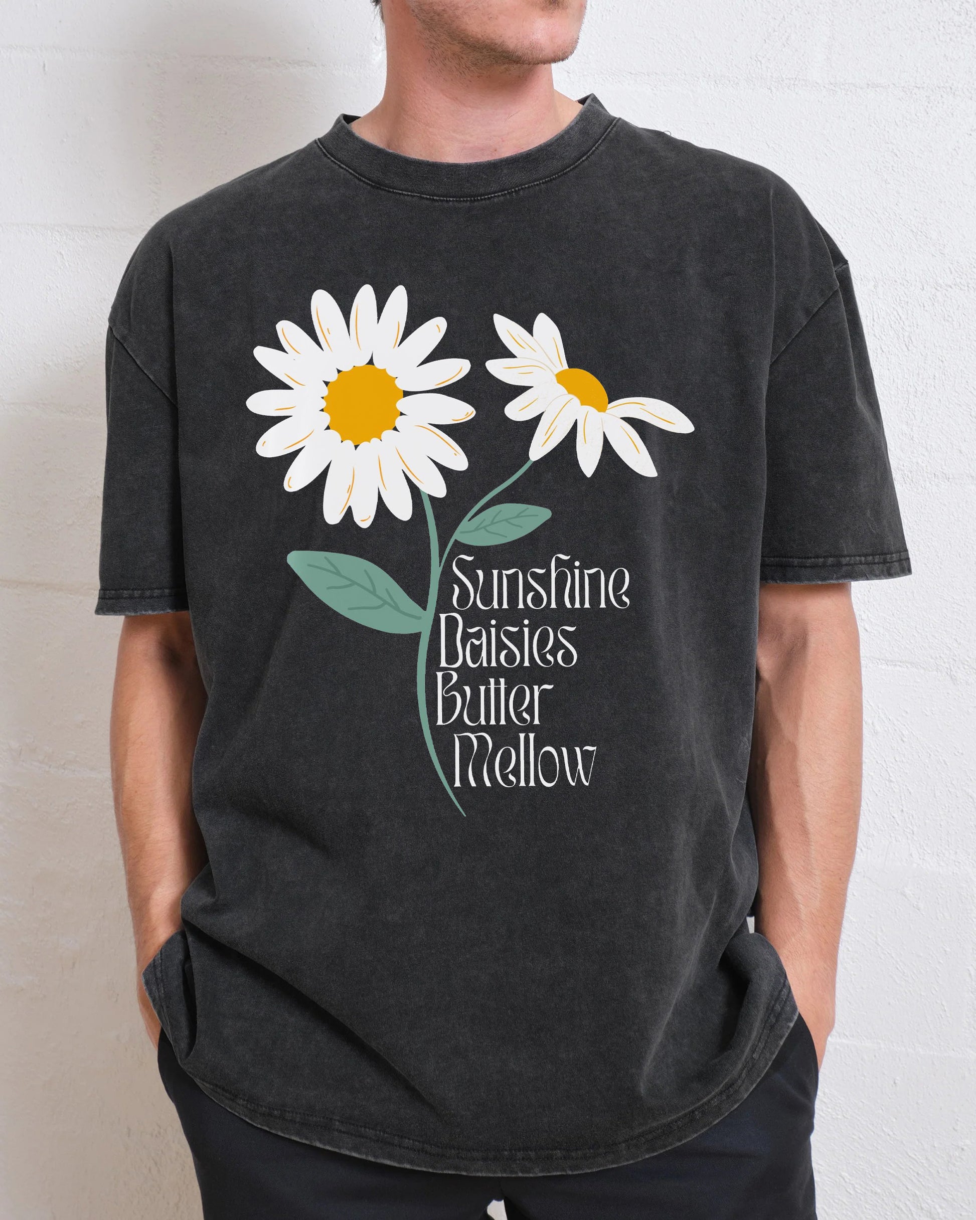 Sunshine Daisies Butter Mellow Potter Fan Washed T-Shirt
