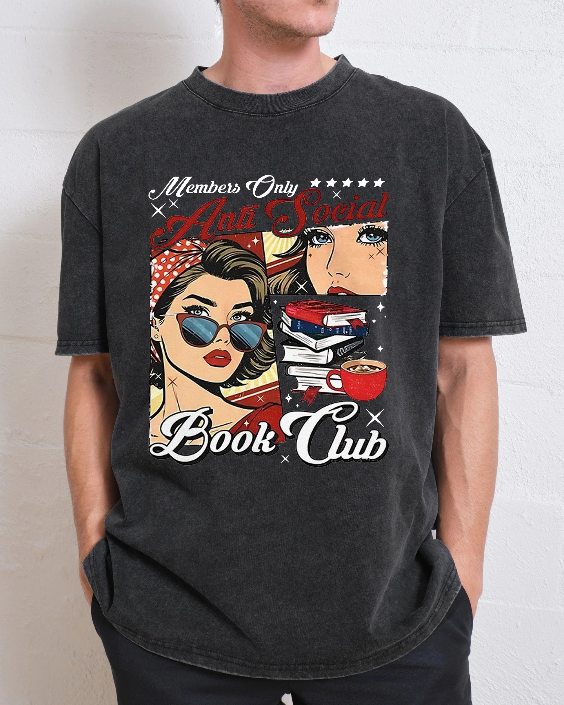 Girl Members Only Anti Social Book Club Washed T-Shirt