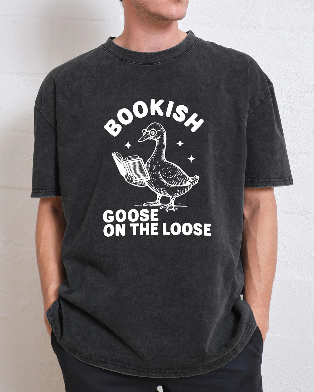 Bookish Goose On The Loose Washed T-Shirt