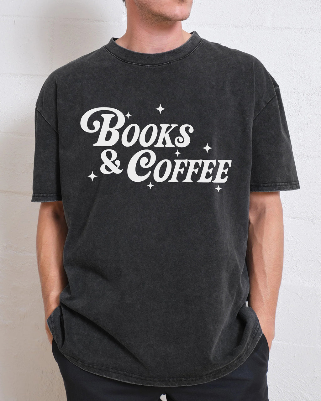 Books And Coffee Washed T-Shirt