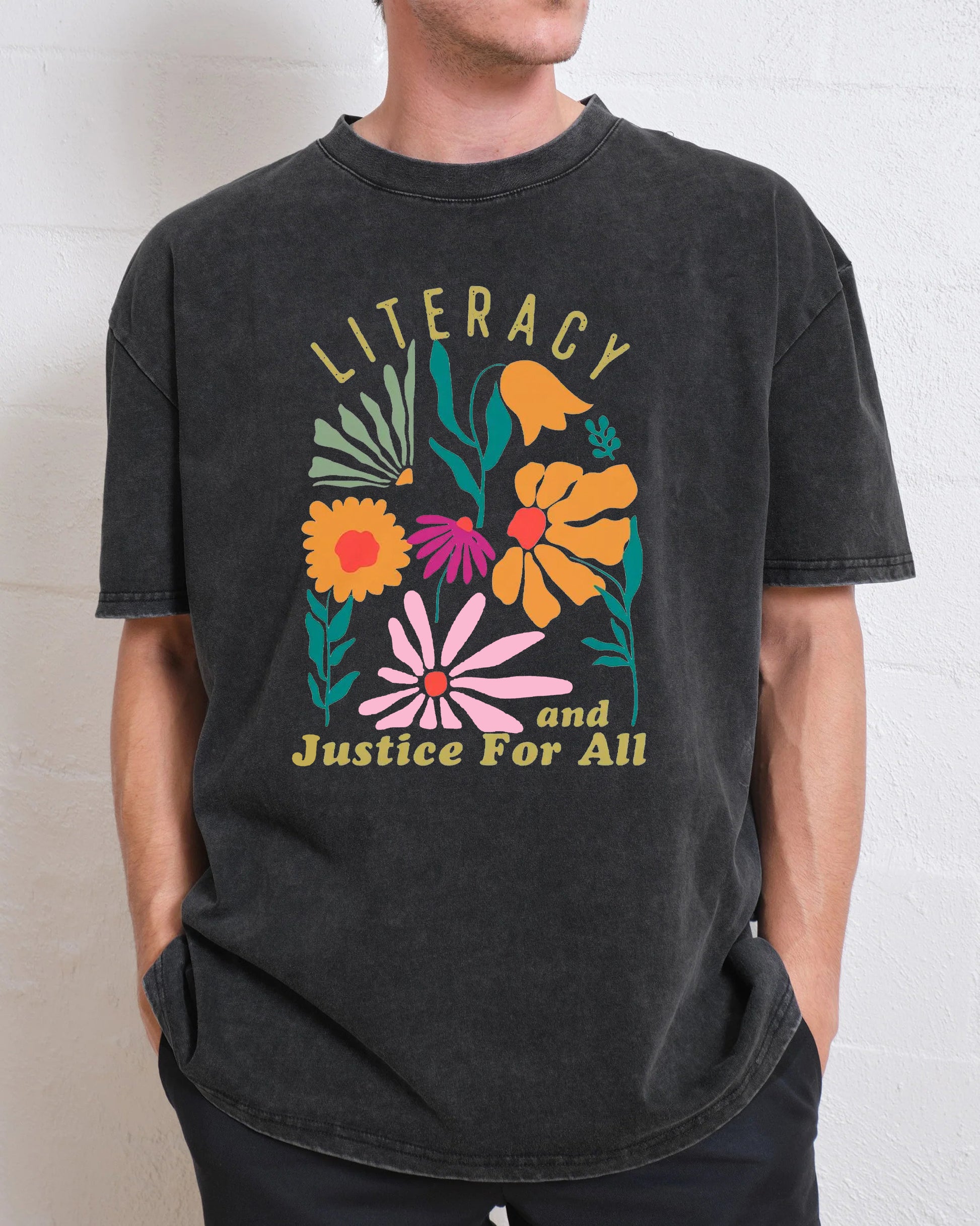 Literacy and Justice for All Washed T-Shirt