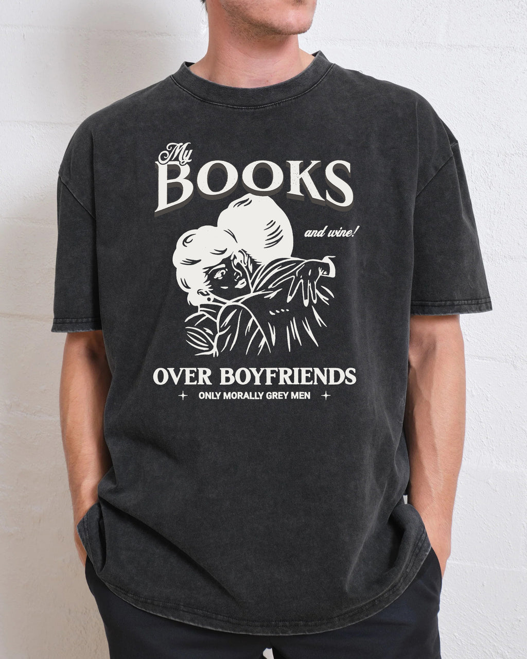 Books Over Boyfriends Washed T-Shirt