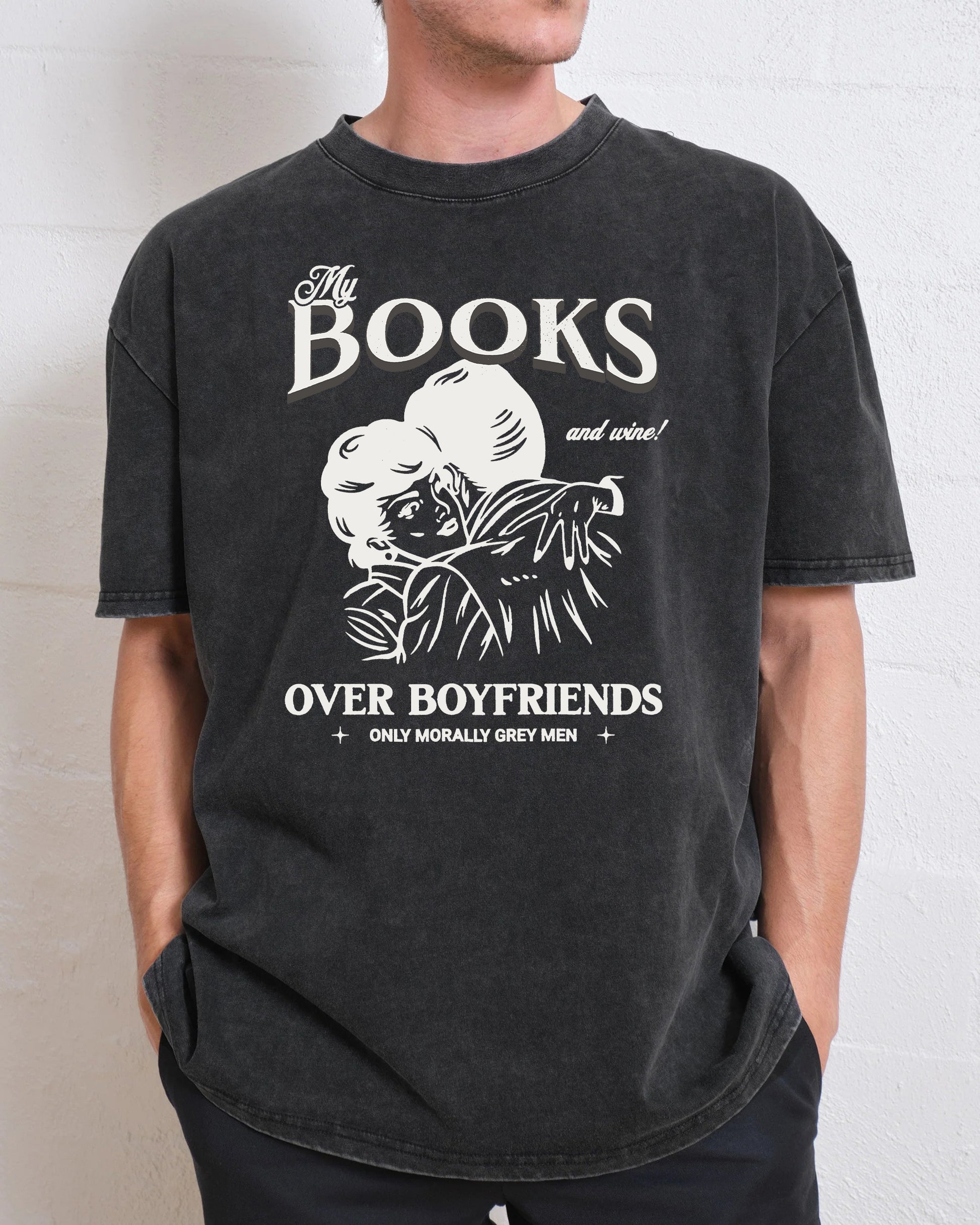 Books Over Boyfriends Washed T-Shirt