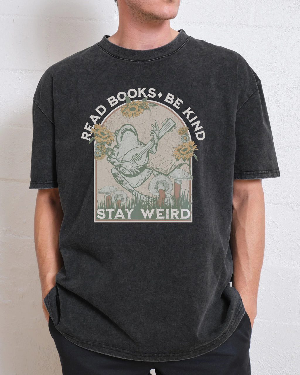 Read Books Be Kind Stay Weird Washed T-Shirt