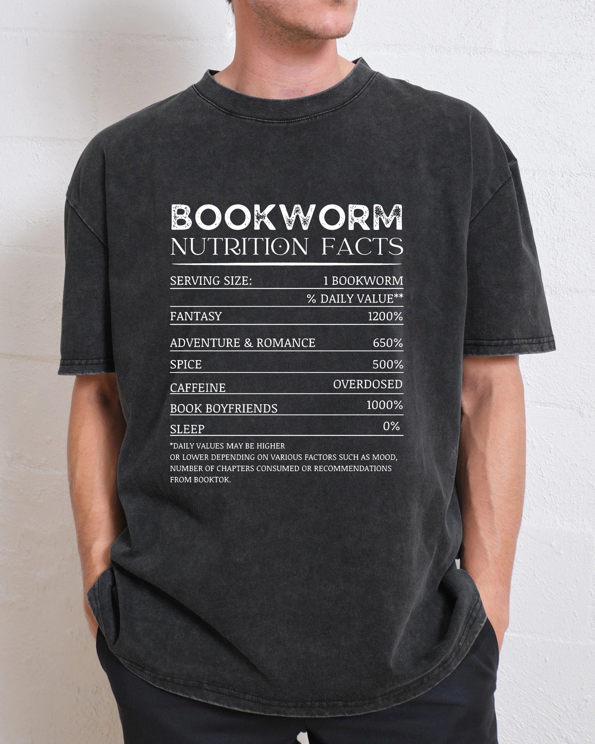 Bookworm Nutrition Facts Washed T-Shirt