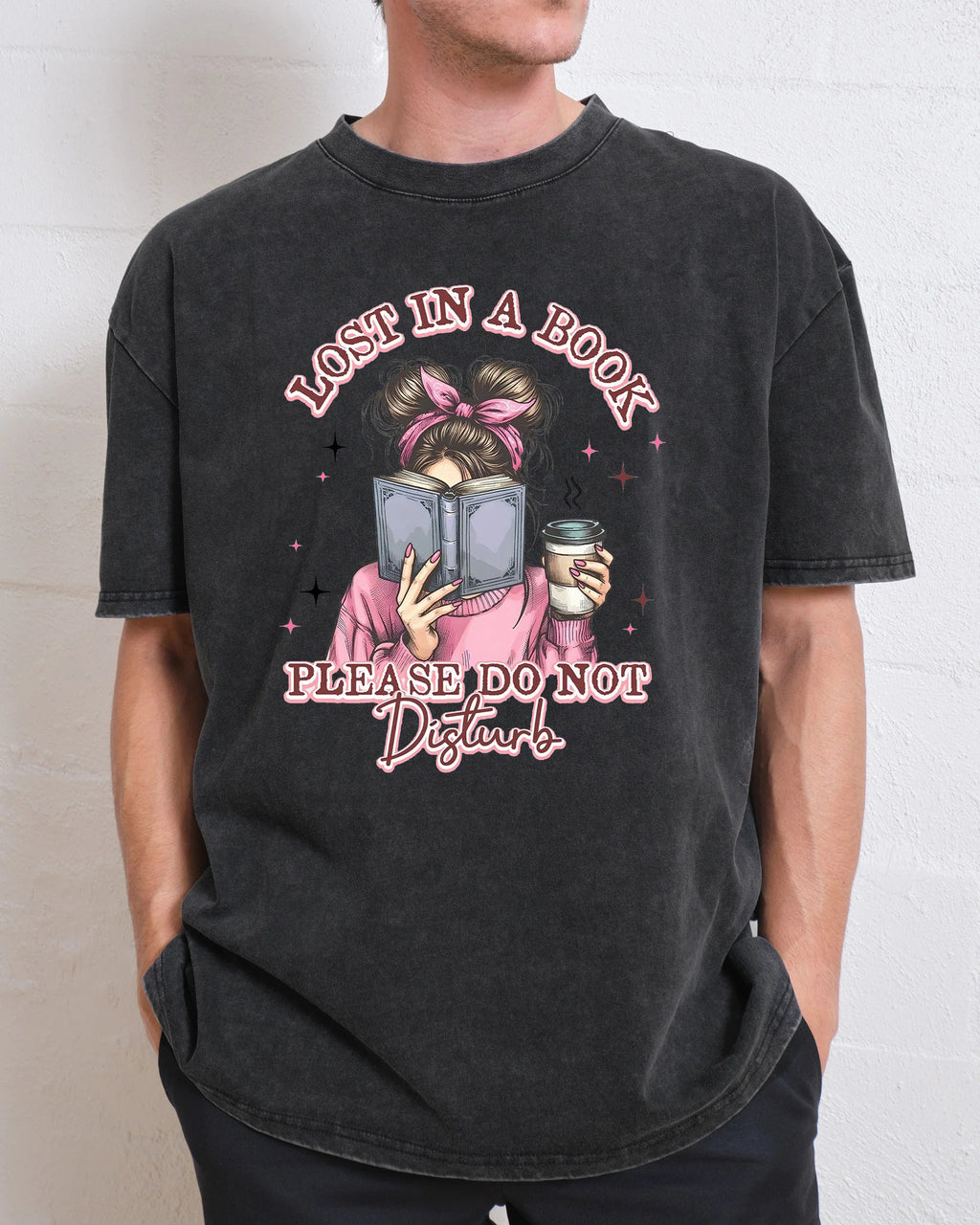 Lost In Book Please Don't Disturb Washed T-Shirt