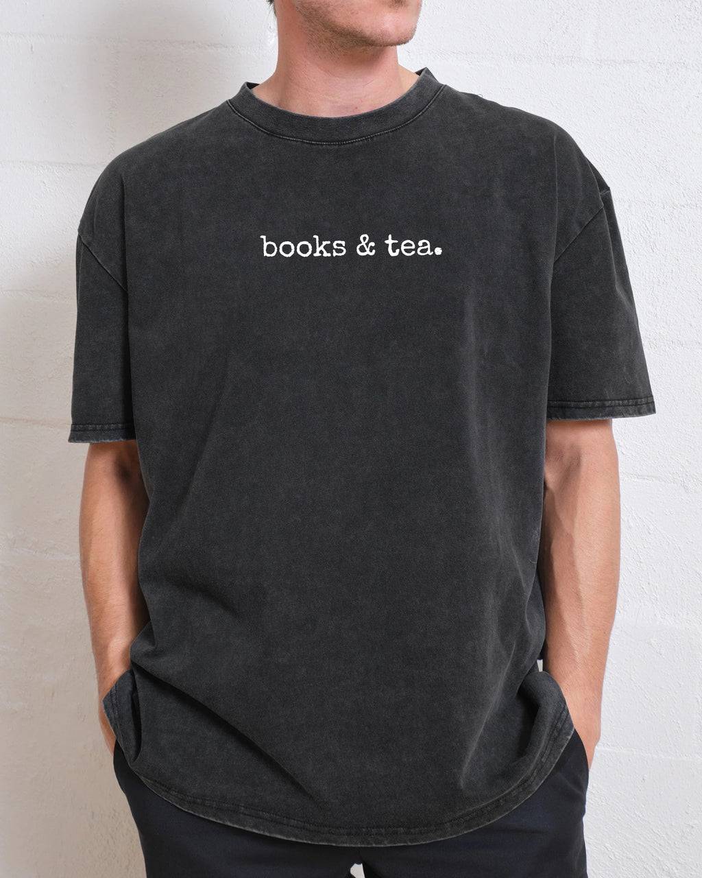 Books And Tea Washed T-Shirt