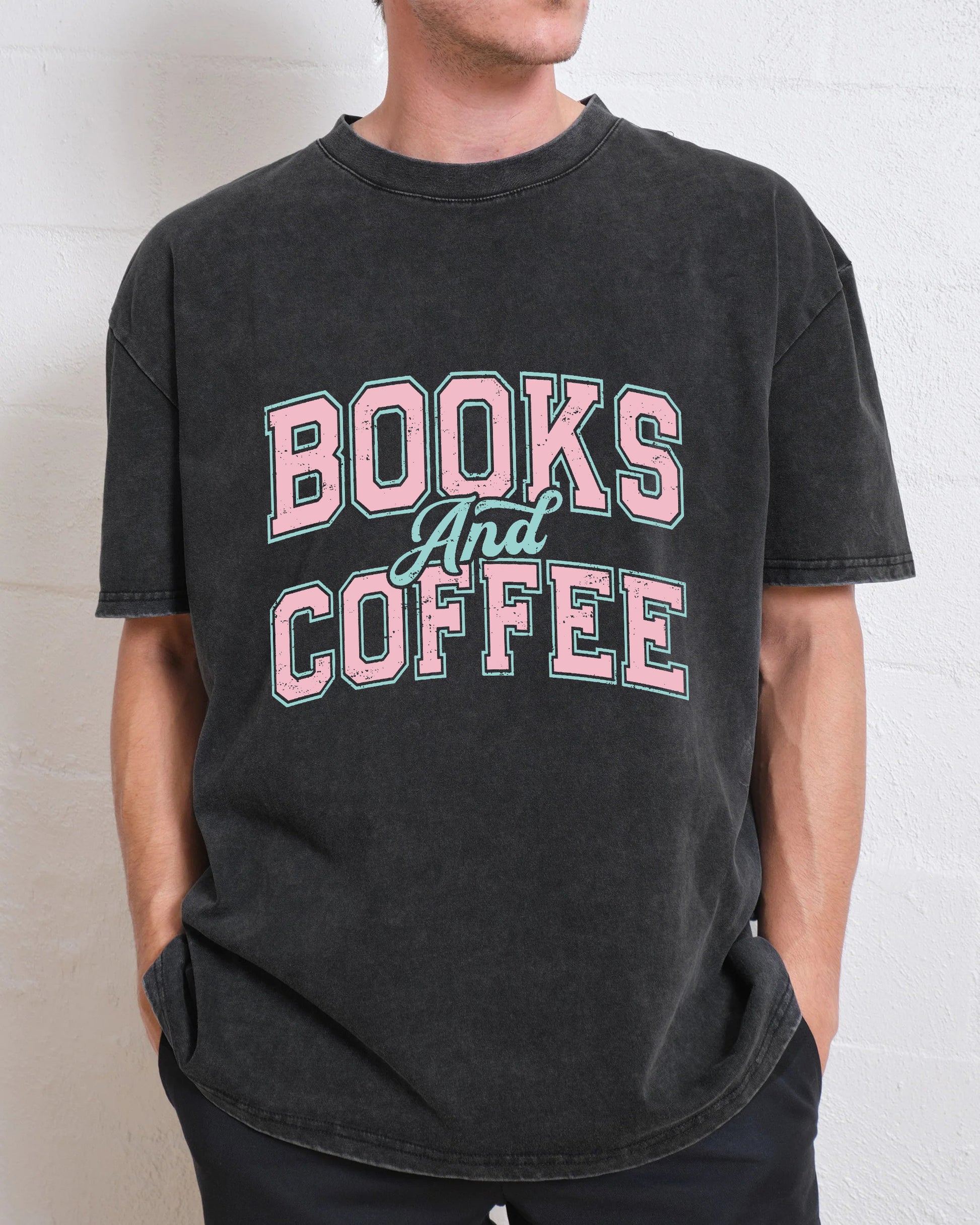 Books And Coffee Bookish Washed T-Shirt
