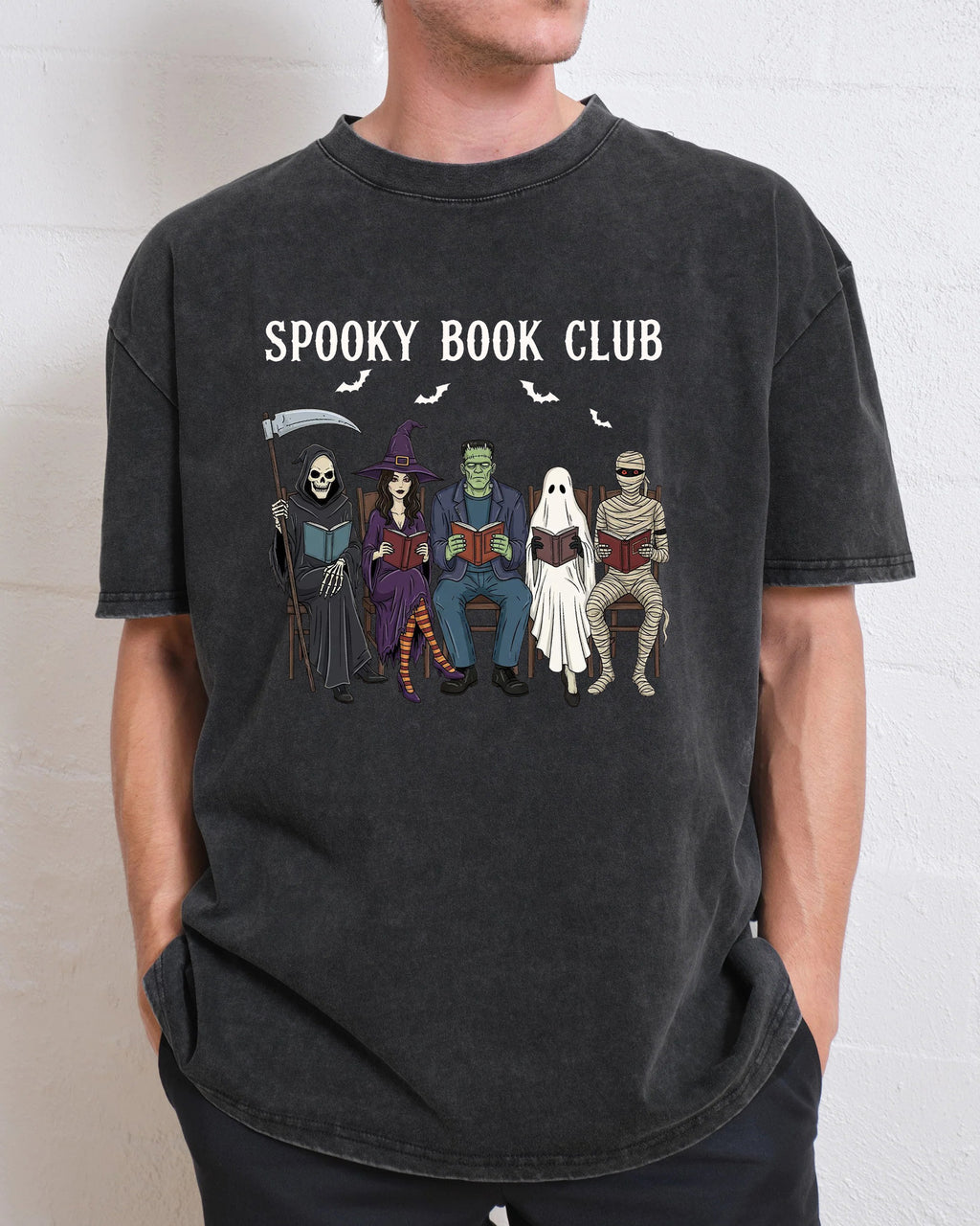 Spooky Book Club Washed T-Shirt