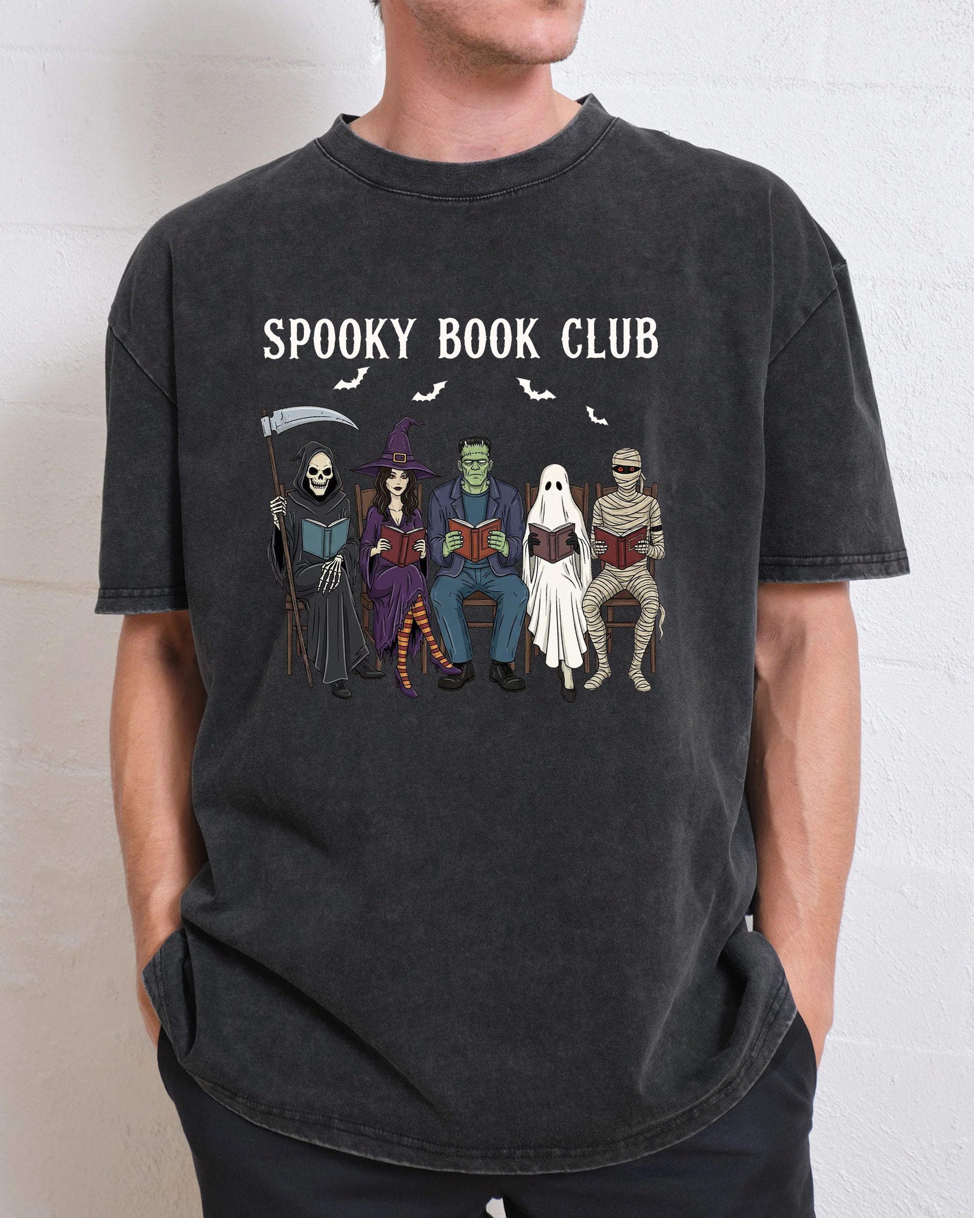 Spooky Book Club Washed T-Shirt