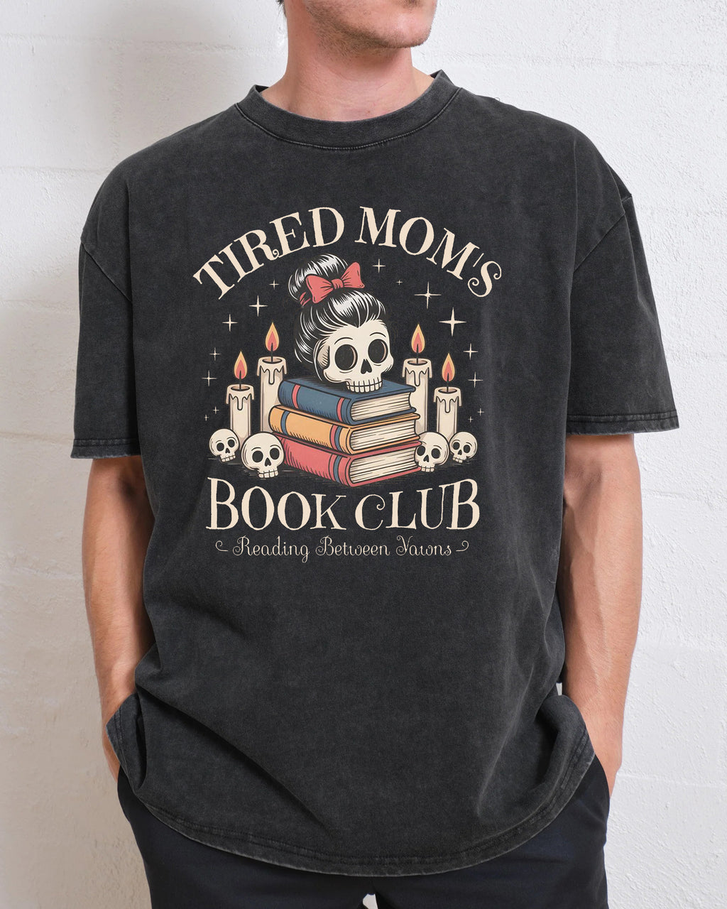 Tired Mom's Book Club Washed T-Shirt