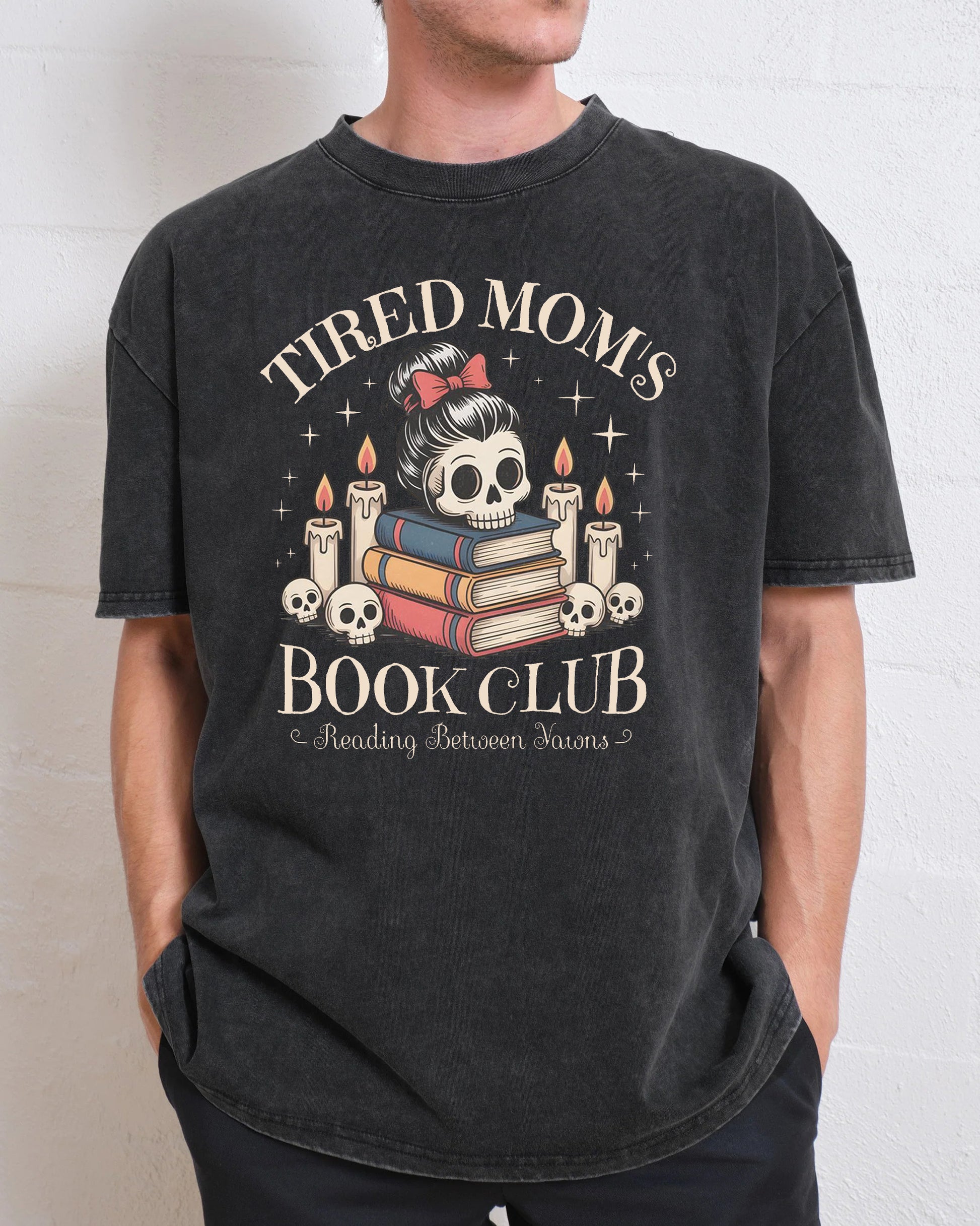 Tired Mom's Book Club Washed T-Shirt