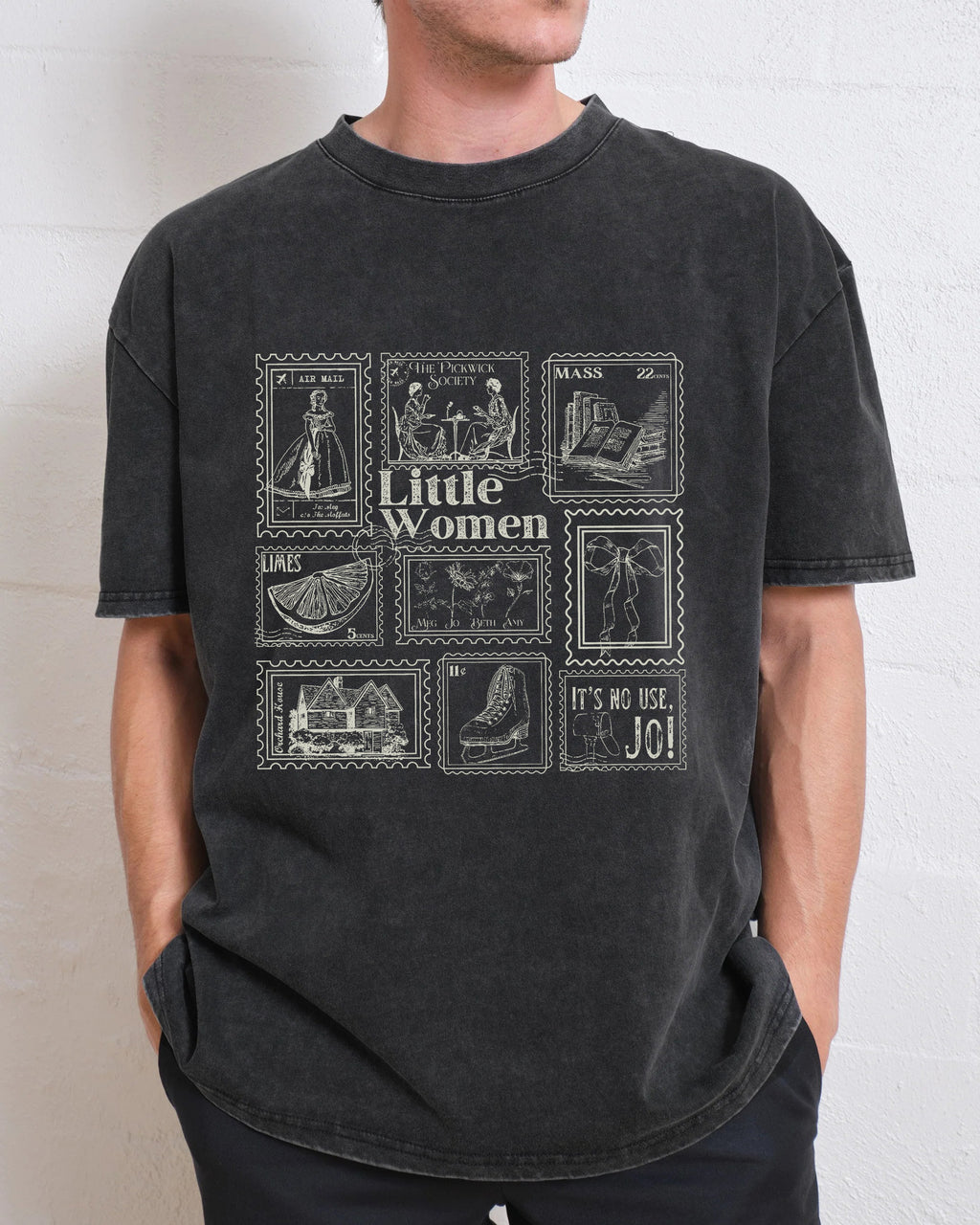 Little Women Literary Stamp Collection Washed T-Shirt