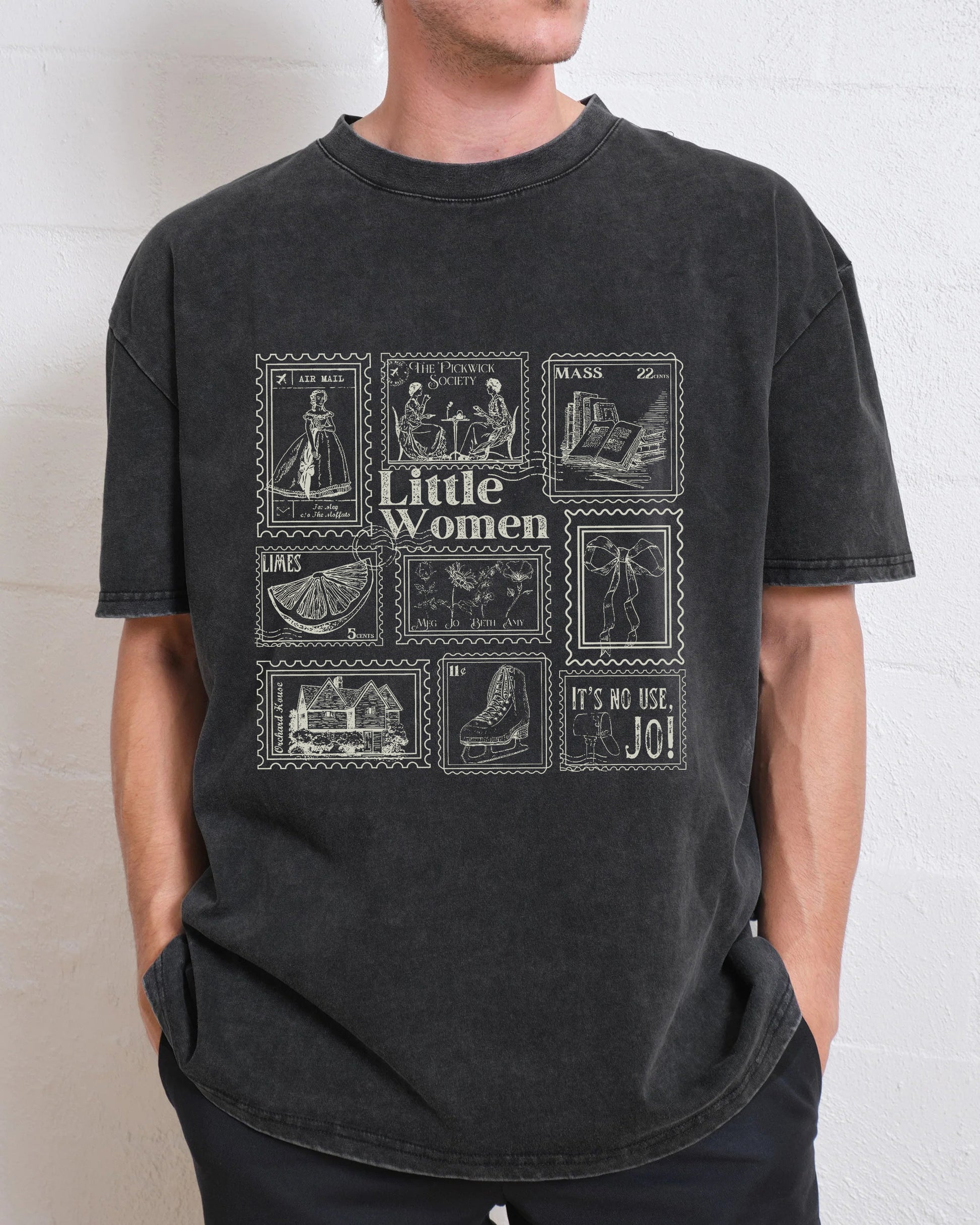 Little Women Literary Stamp Collection Washed T-Shirt