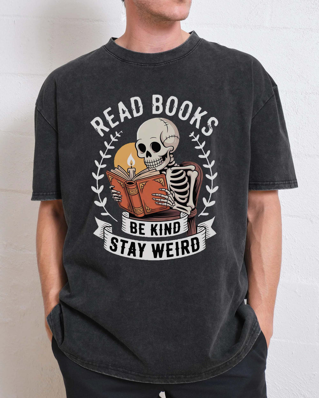 Read Books Stay Weird Book Lover Washed T-Shirt