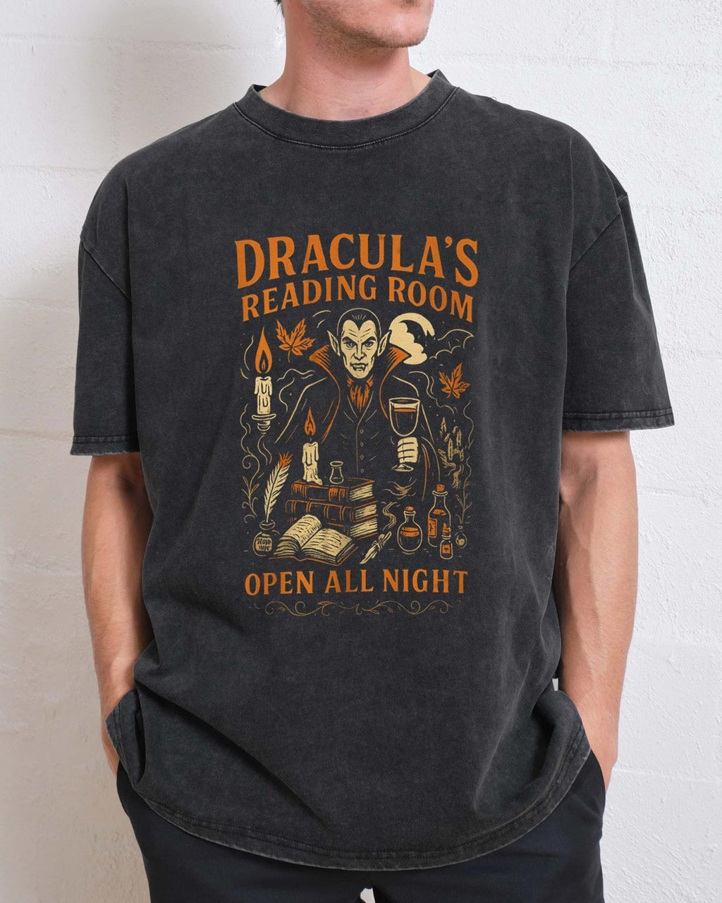 Dracula's Reading Room Washed T-Shirt