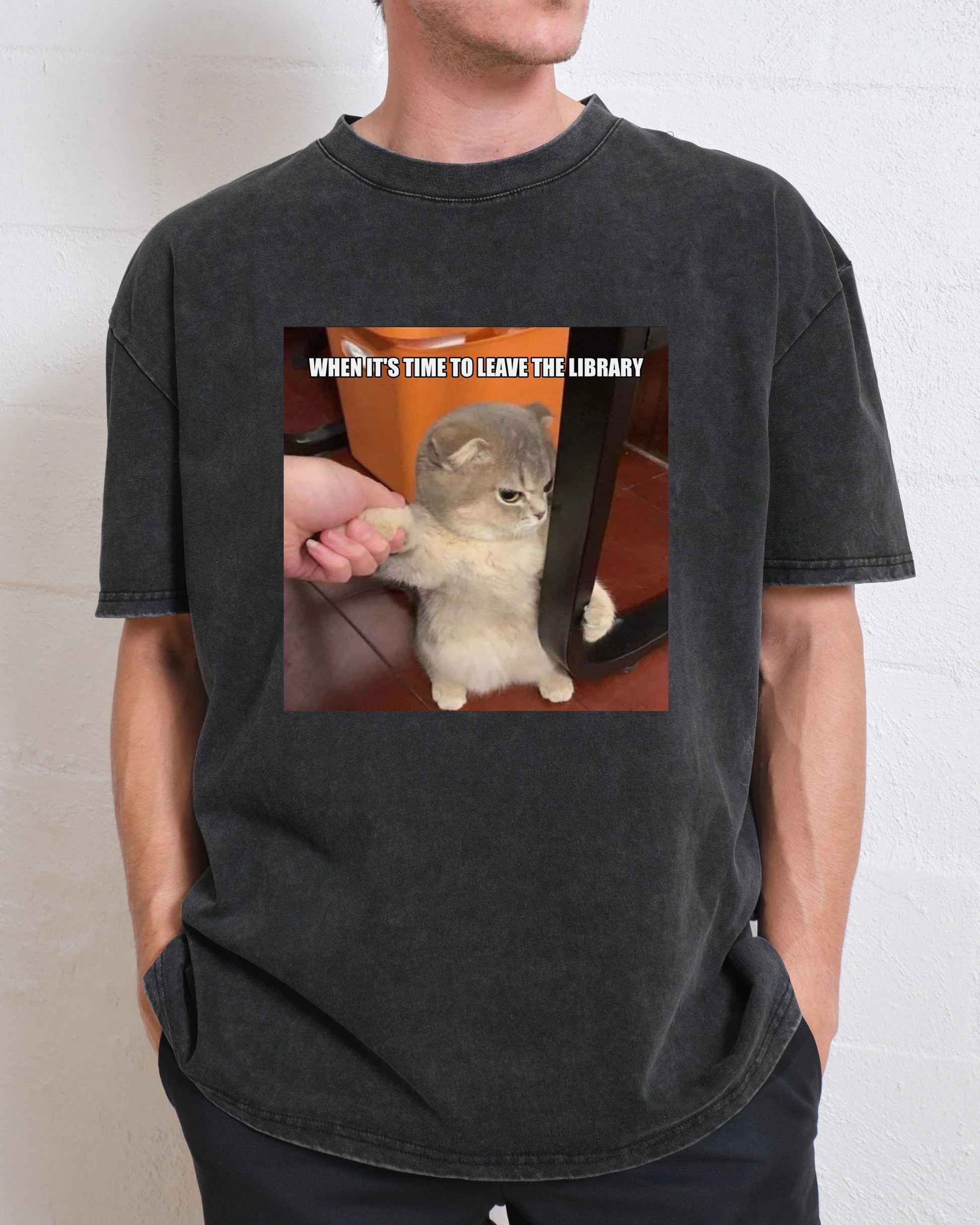 When It's Time To Leave The Library Washed T-Shirt