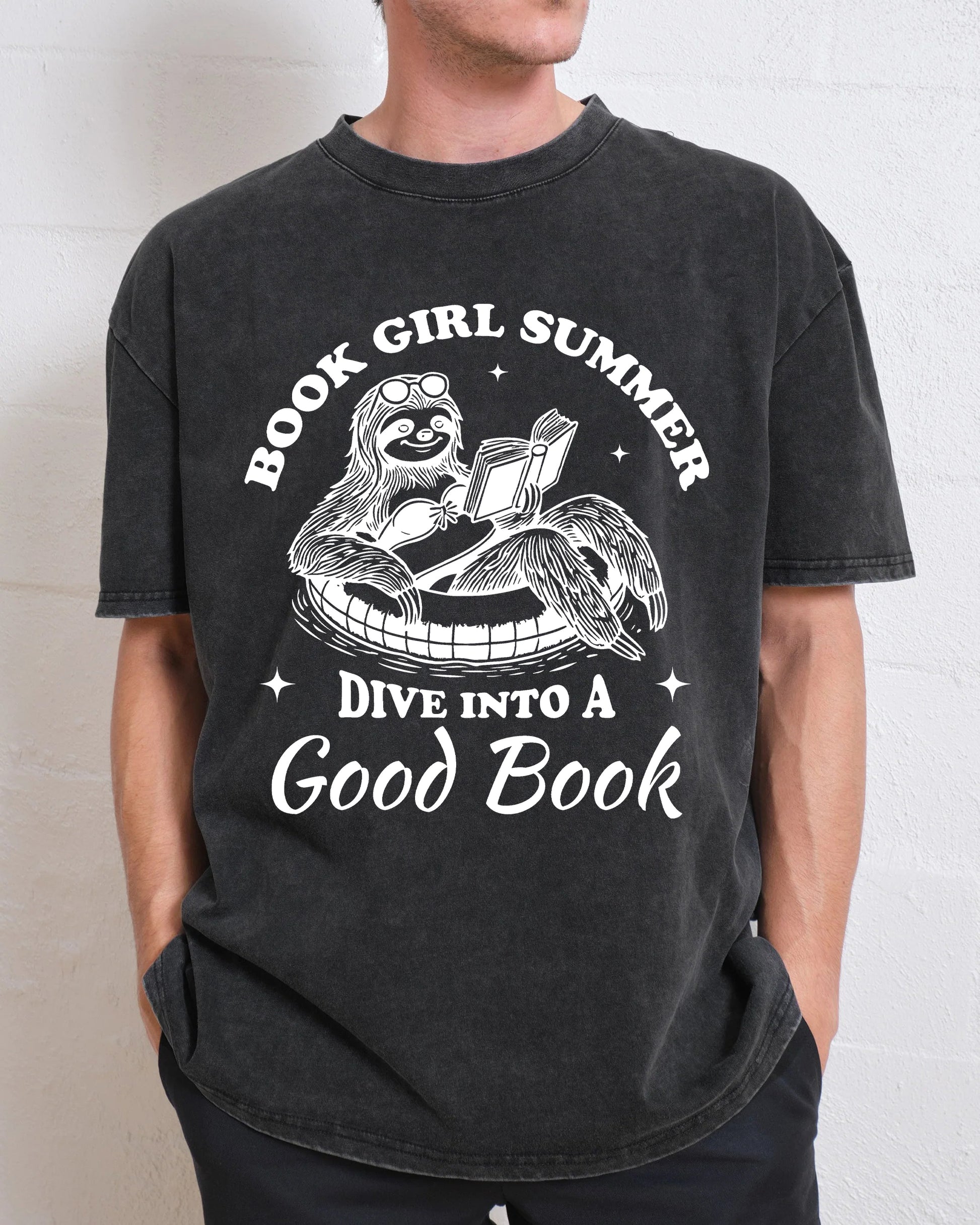 Book Girl Summer Dive Into A Good Book Washed T-Shirt