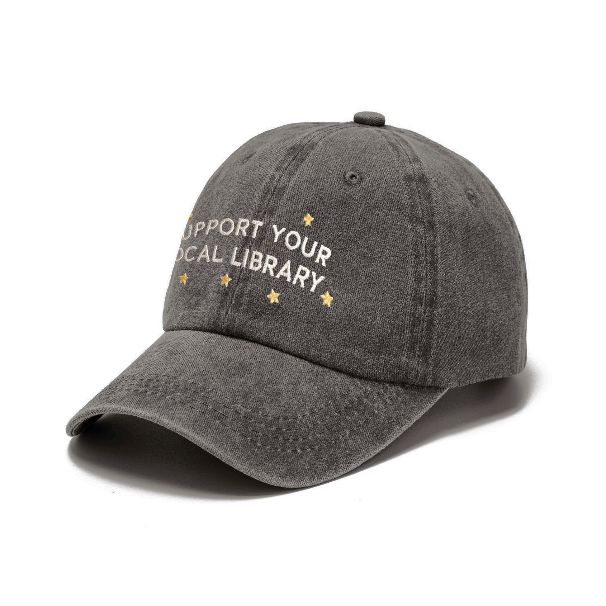 Support Your Local Library Embroidered Washed Cap