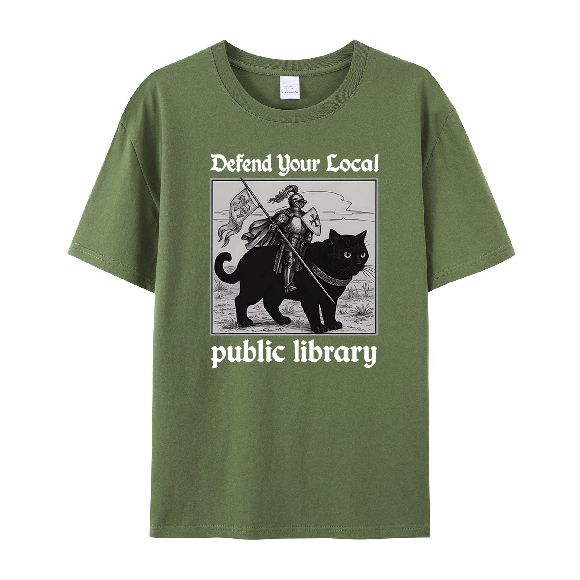 Defend Your Local public library cotton T-shirt