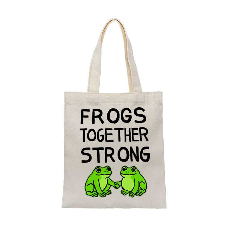 Frogs Together Strong Protest Shirt canvas bag