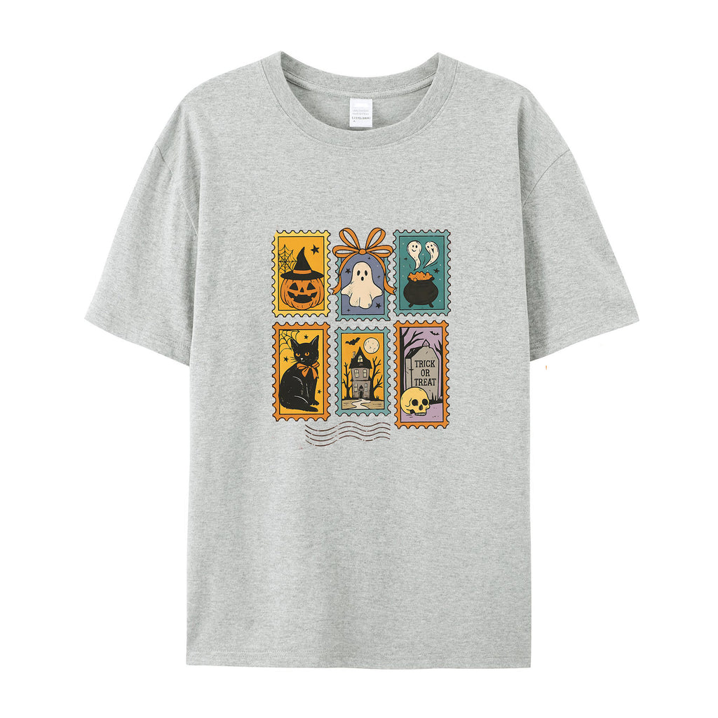 Halloween retro cotton T-shirts