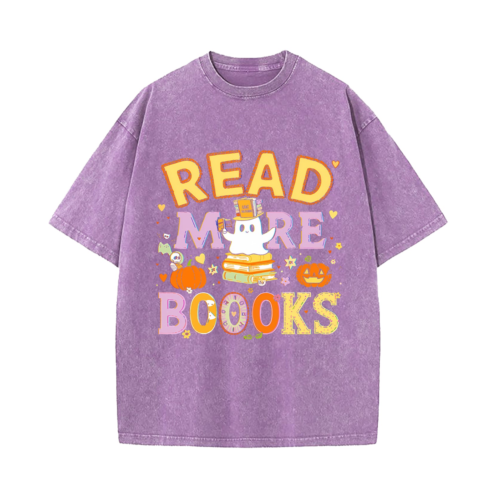 Funny Teacher Halloween Cute Booooks Ghost Read More Books T-Shirt