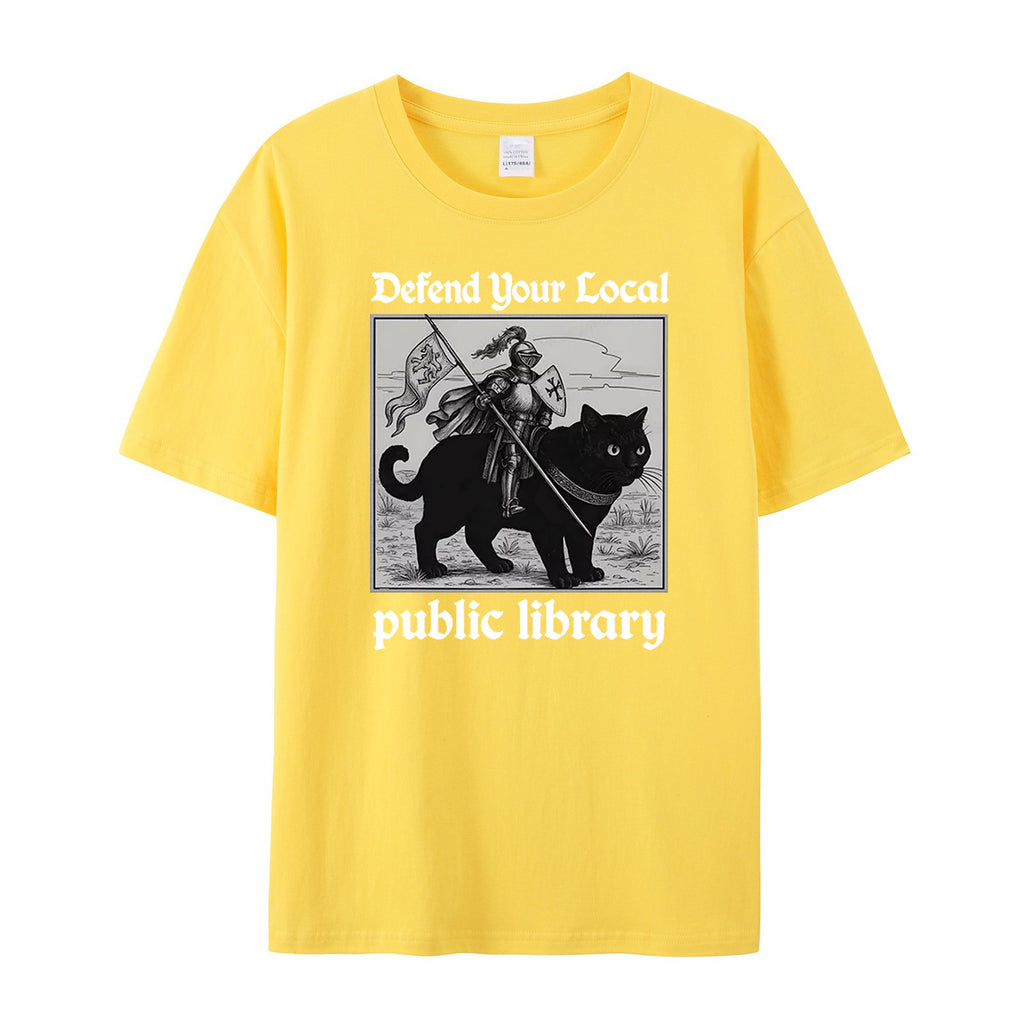 Defend Your Local public library cotton T-shirt