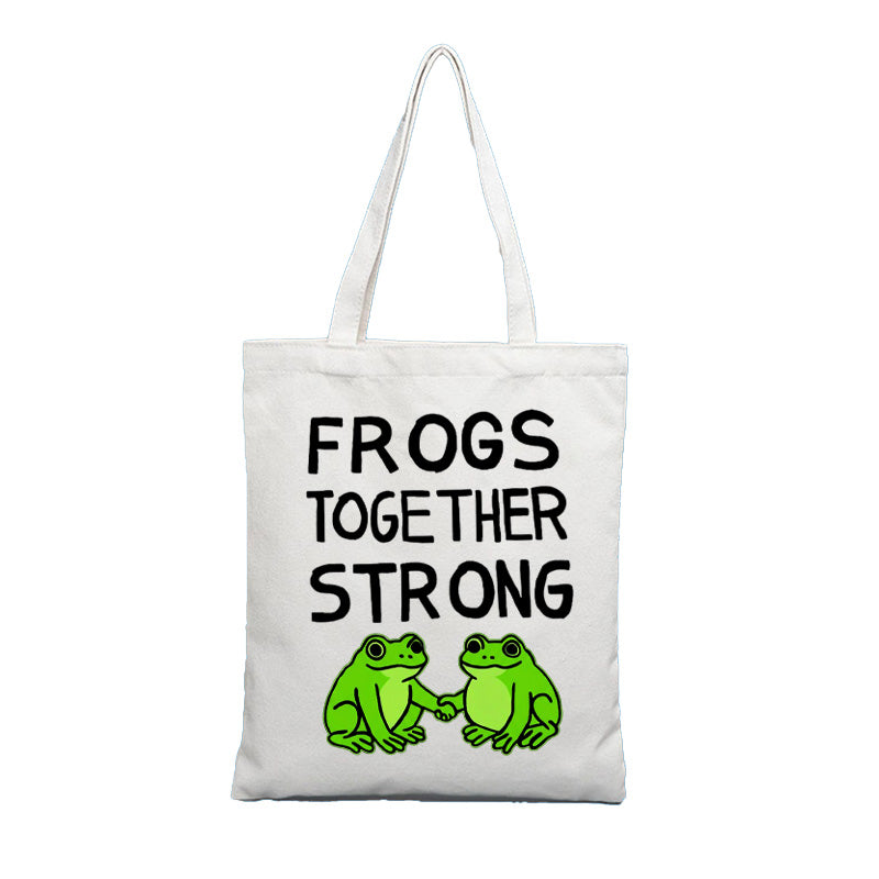 Frogs Together Strong Protest Shirt canvas bag