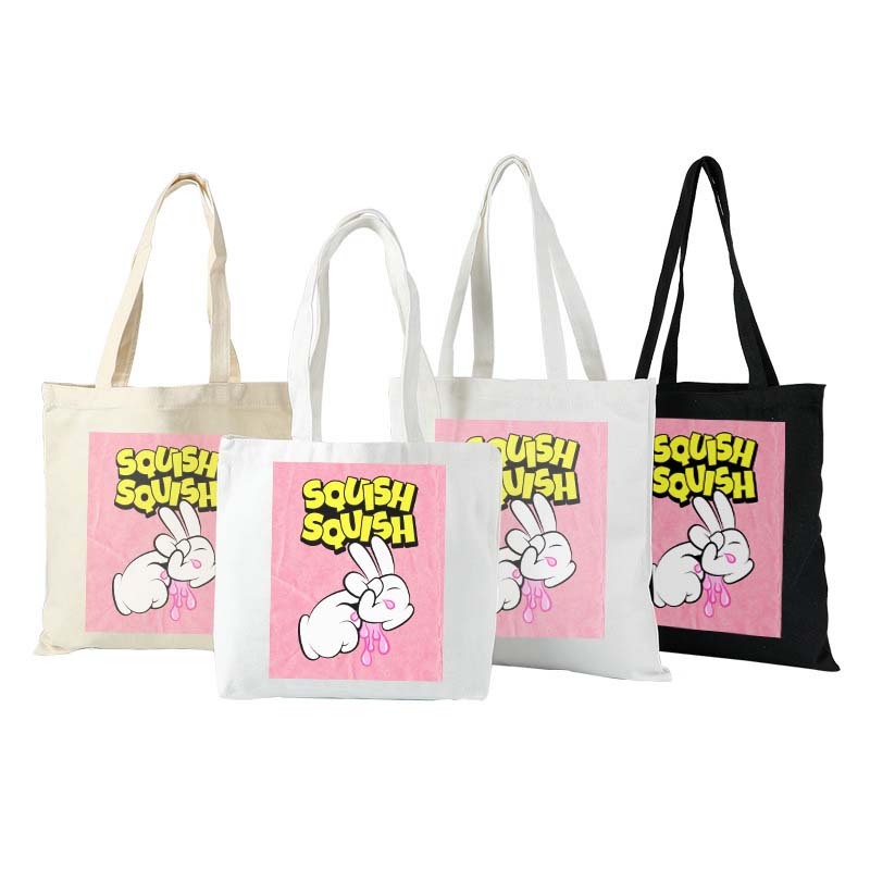 Sad bunny cries pink squish squish aromantic Canvasbag