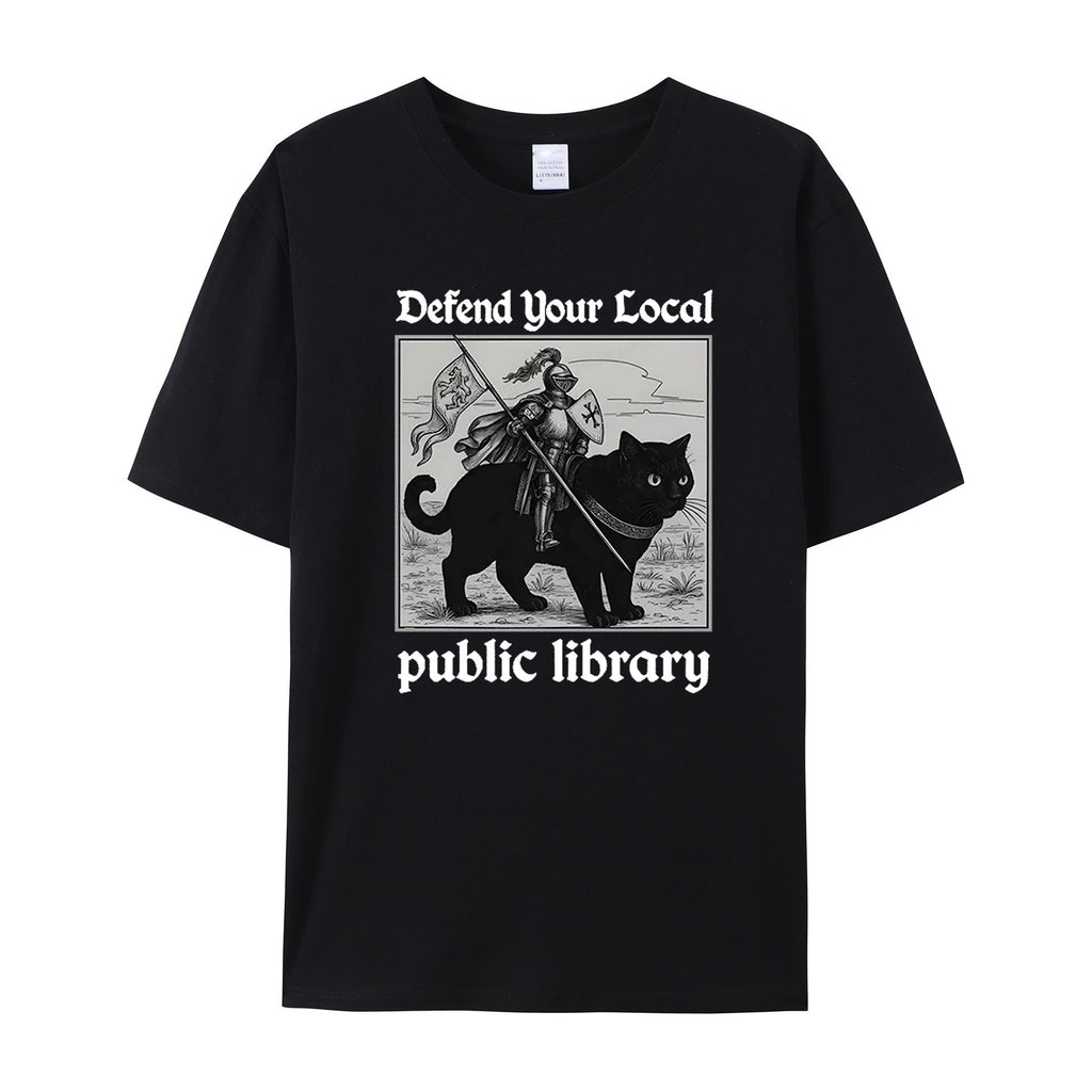 Defend Your Local public library cotton T-shirt