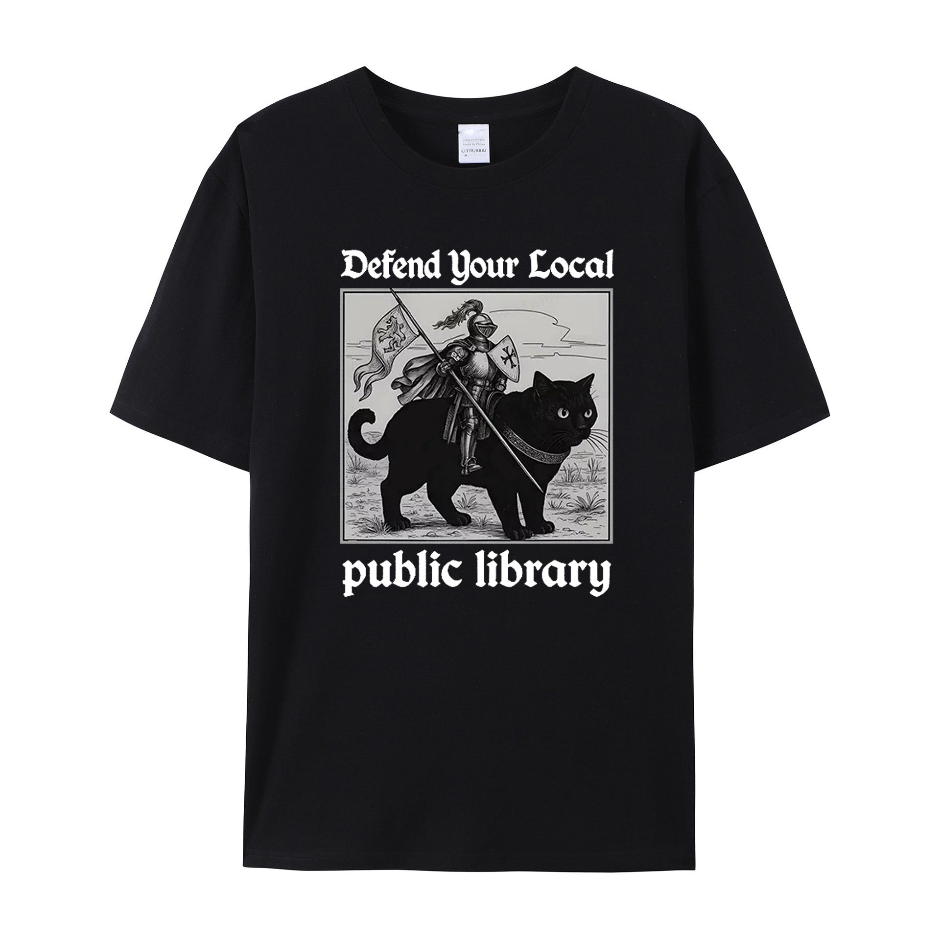 Defend Your Local public library cotton T-shirt