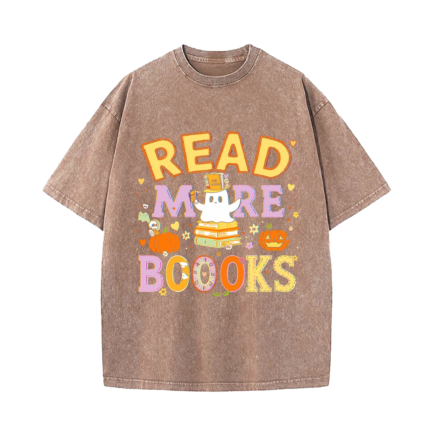 Funny Teacher Halloween Cute Booooks Ghost Read More Books T-Shirt