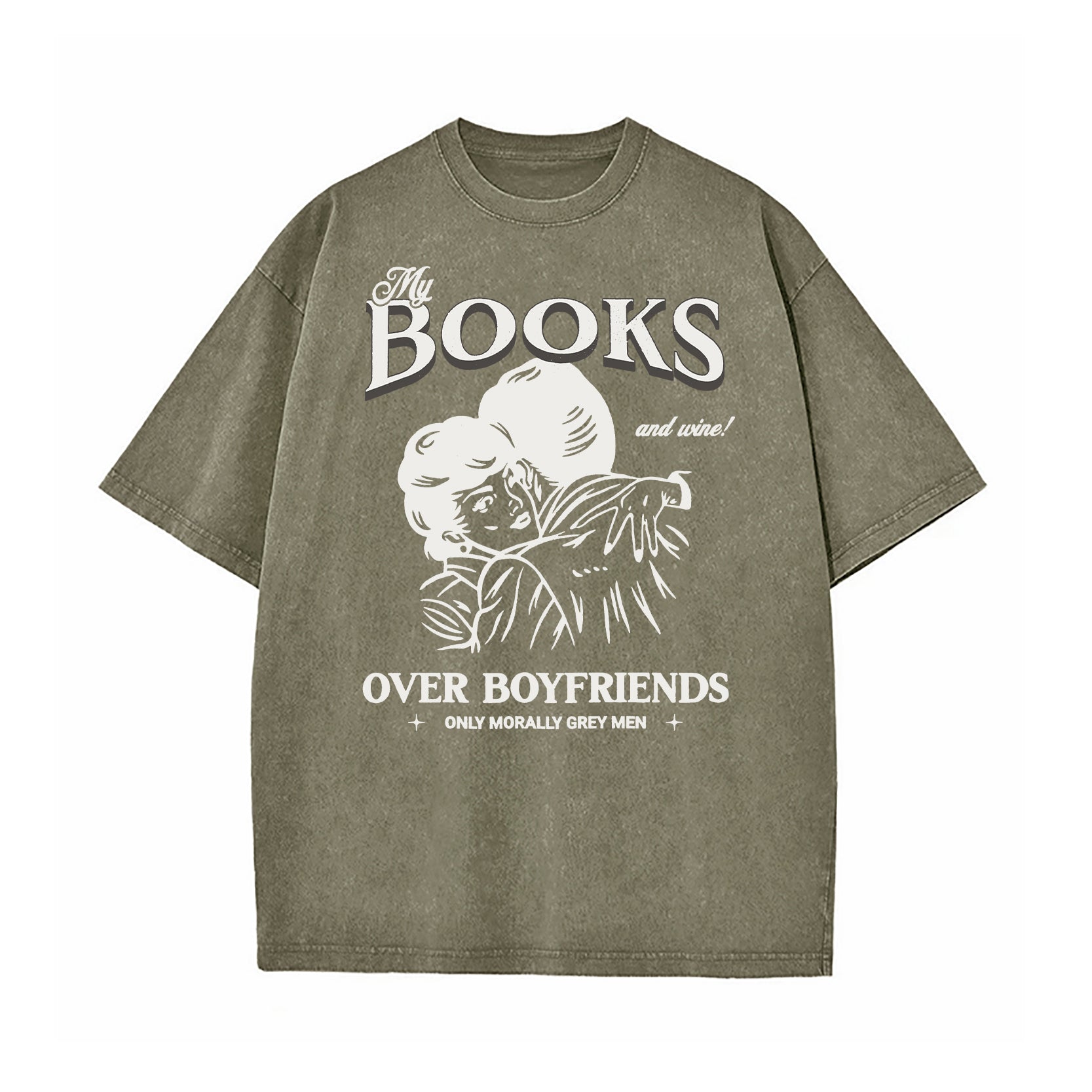 Books Over Boyfriends Washed T-Shirt
