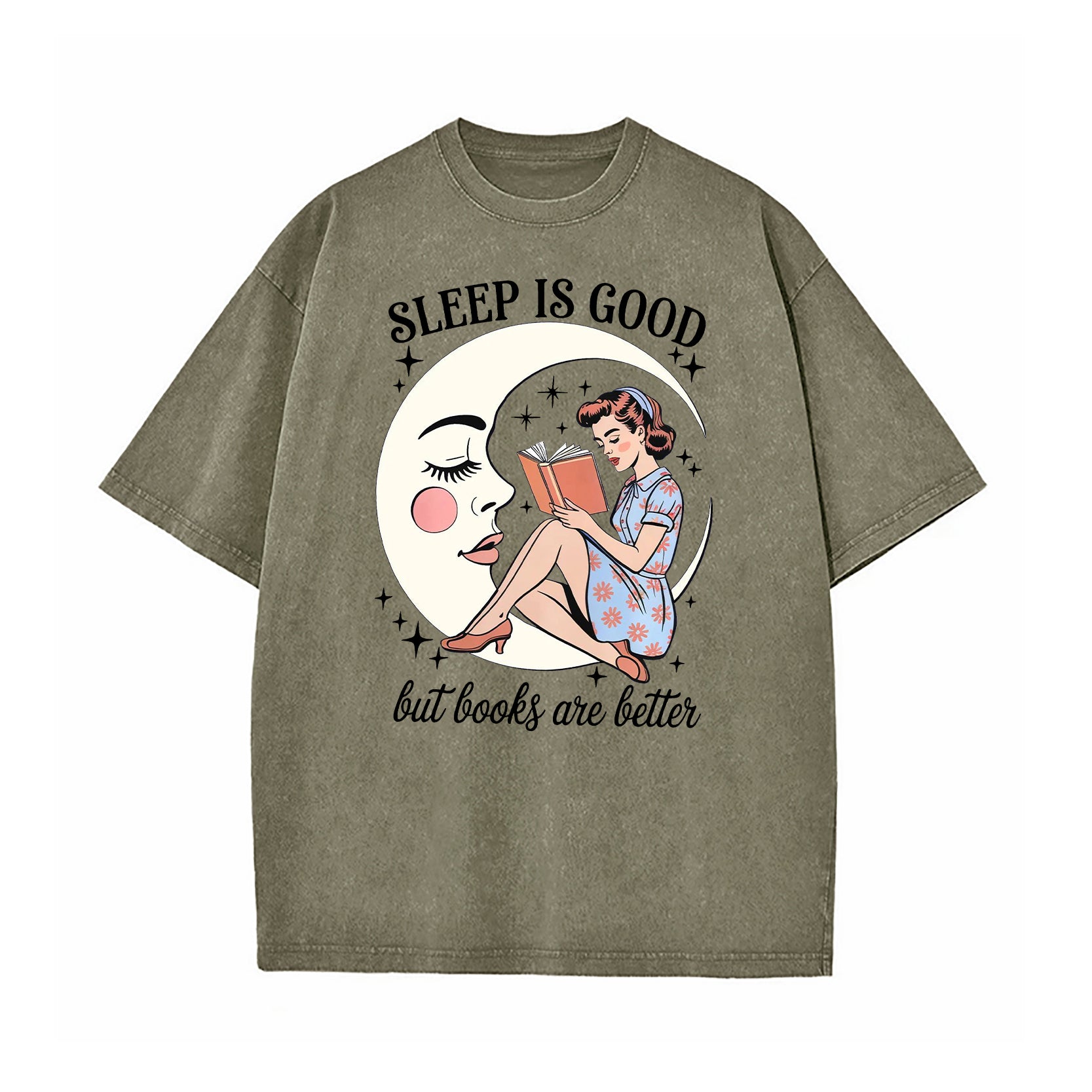 Sleep Is Good But Books Are Better Washed T-Shirt