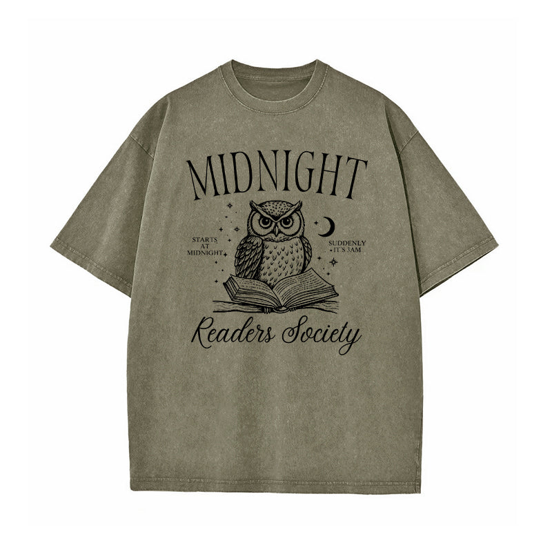 Midnight Readers Society Late Night Reading Washed T-Shirt