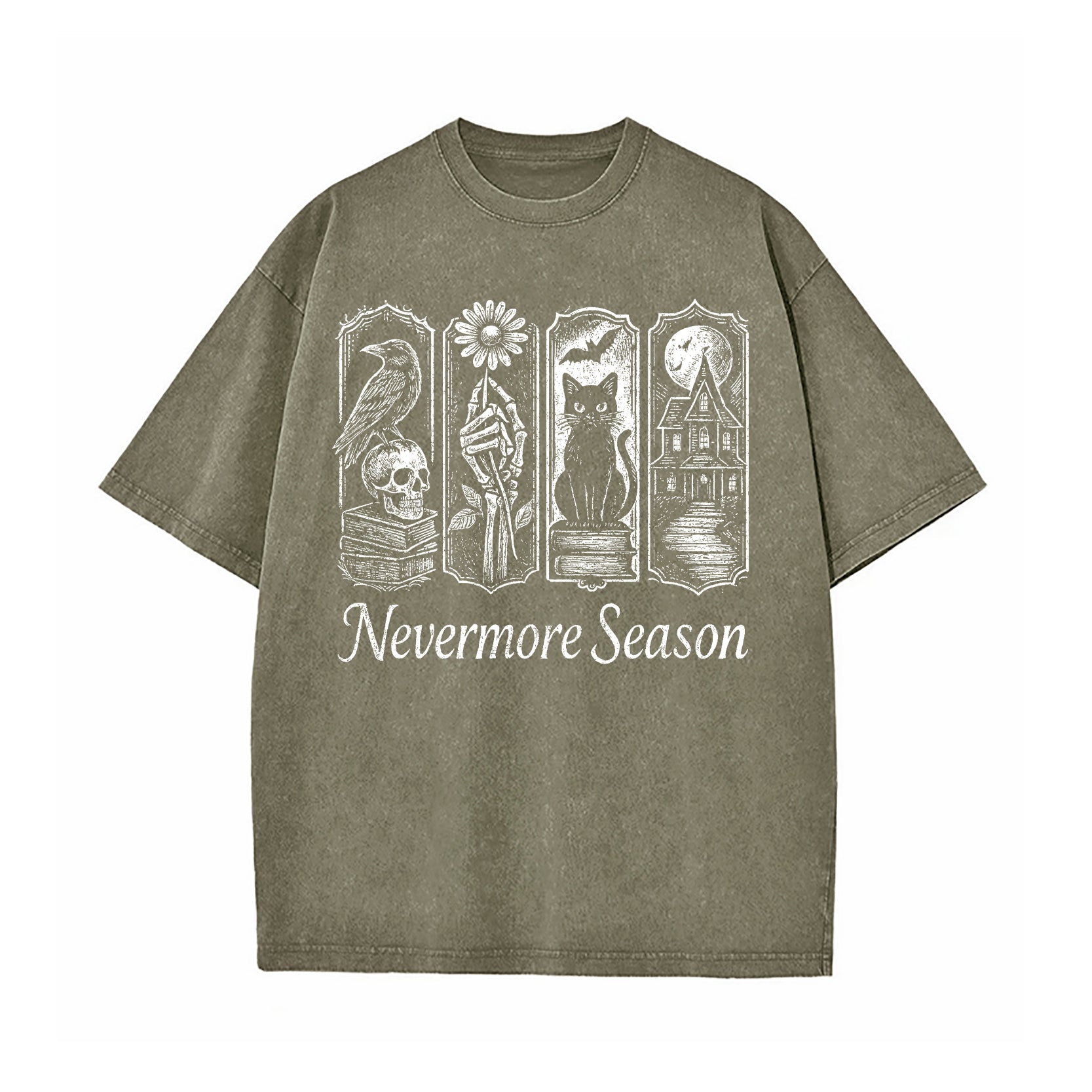 Edgar Allan Poe Nevermore Season Washed T-Shirt