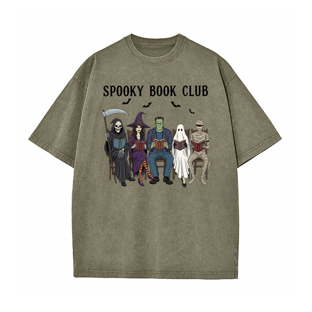 Spooky Book Club Washed T-Shirt