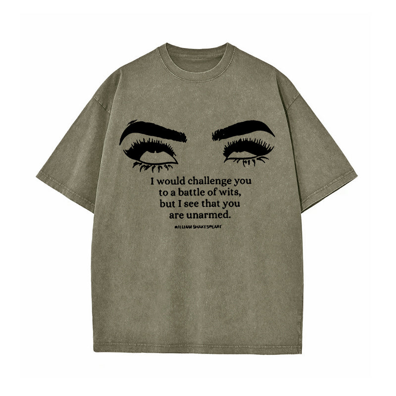 William Shakespeare Quote Battle of Wits Washed T-Shirt