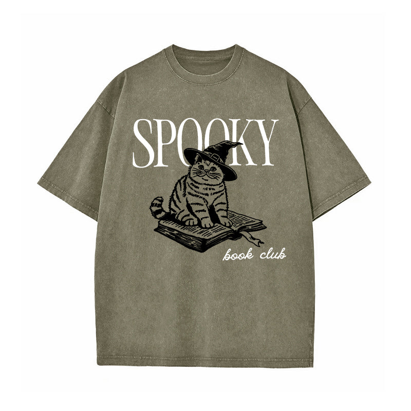 Spooky Book Club Washed T-Shirt