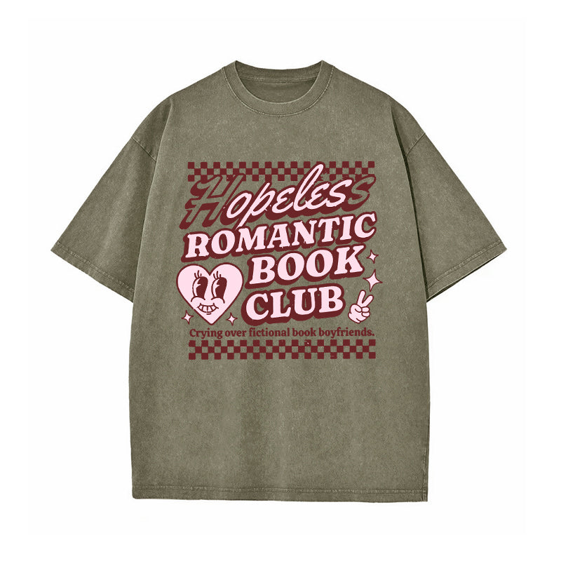 Hopeless Romantic Book Club Washed T-Shirt