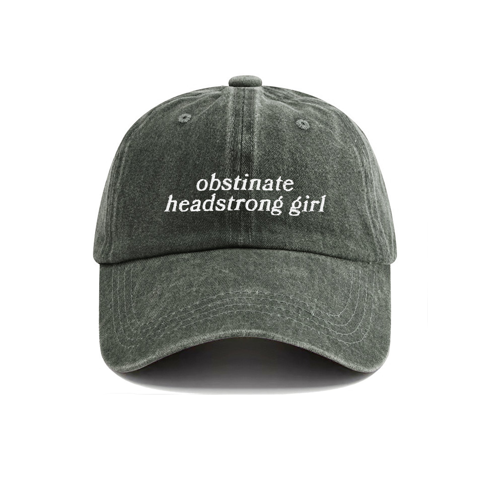 Obstinate Headstrong Girl Jane Austen Embroidered Washed Cap