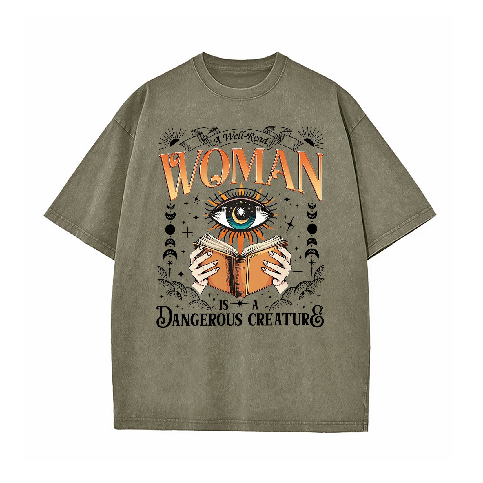 A Well Read Woman Is A Dangerous Creature Washed T-Shirt