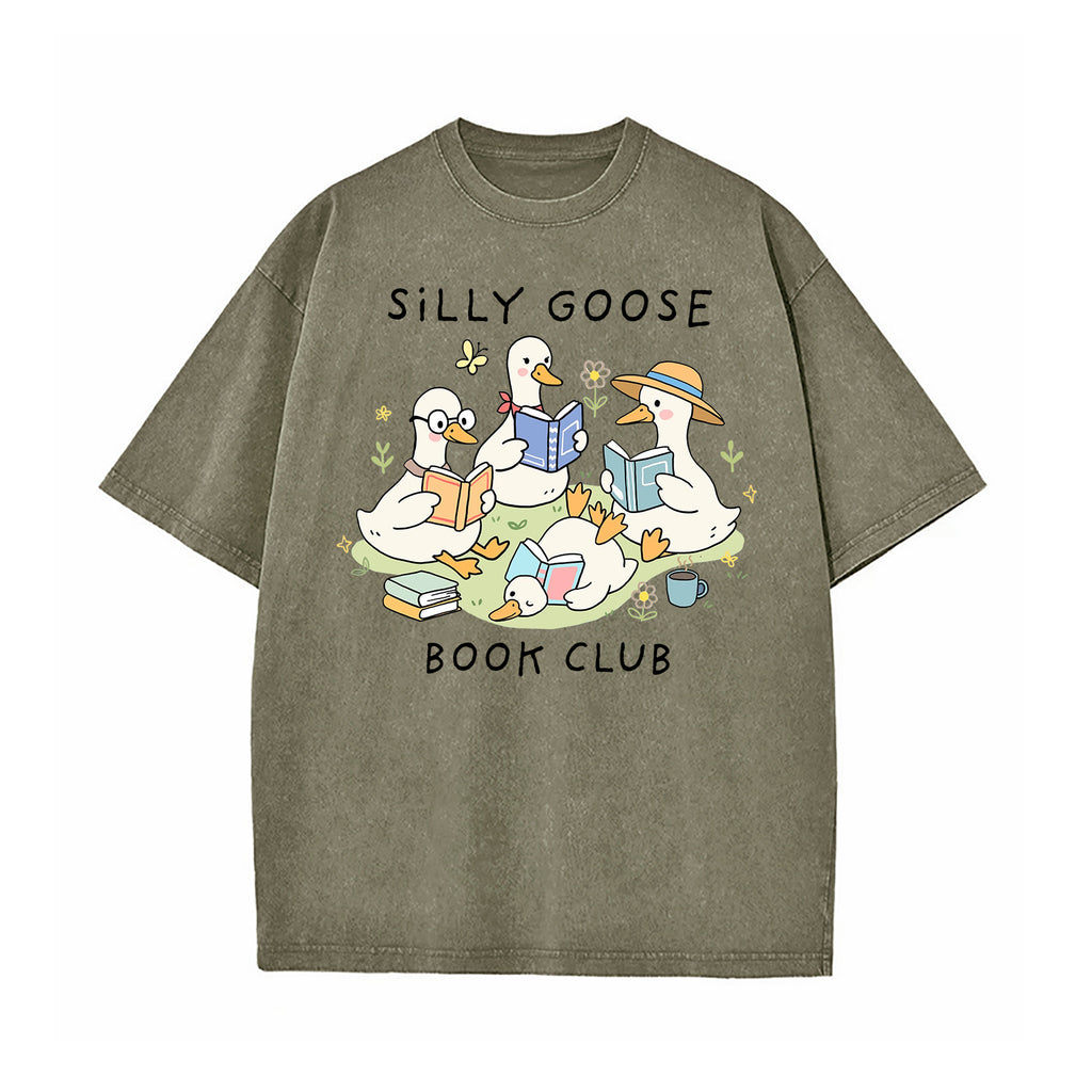 Silly Goose Book Club Washed T-Shirt