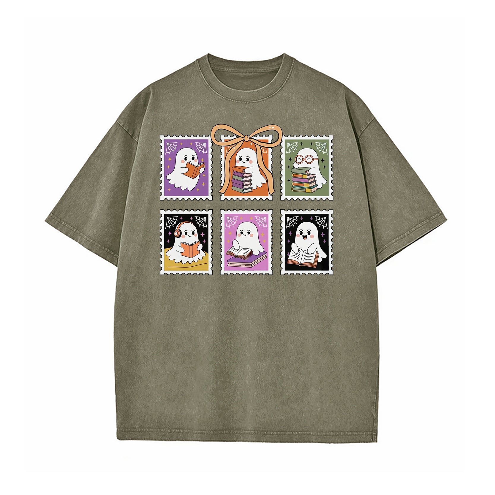 Reading Ghost Halloween Washed T-Shirt