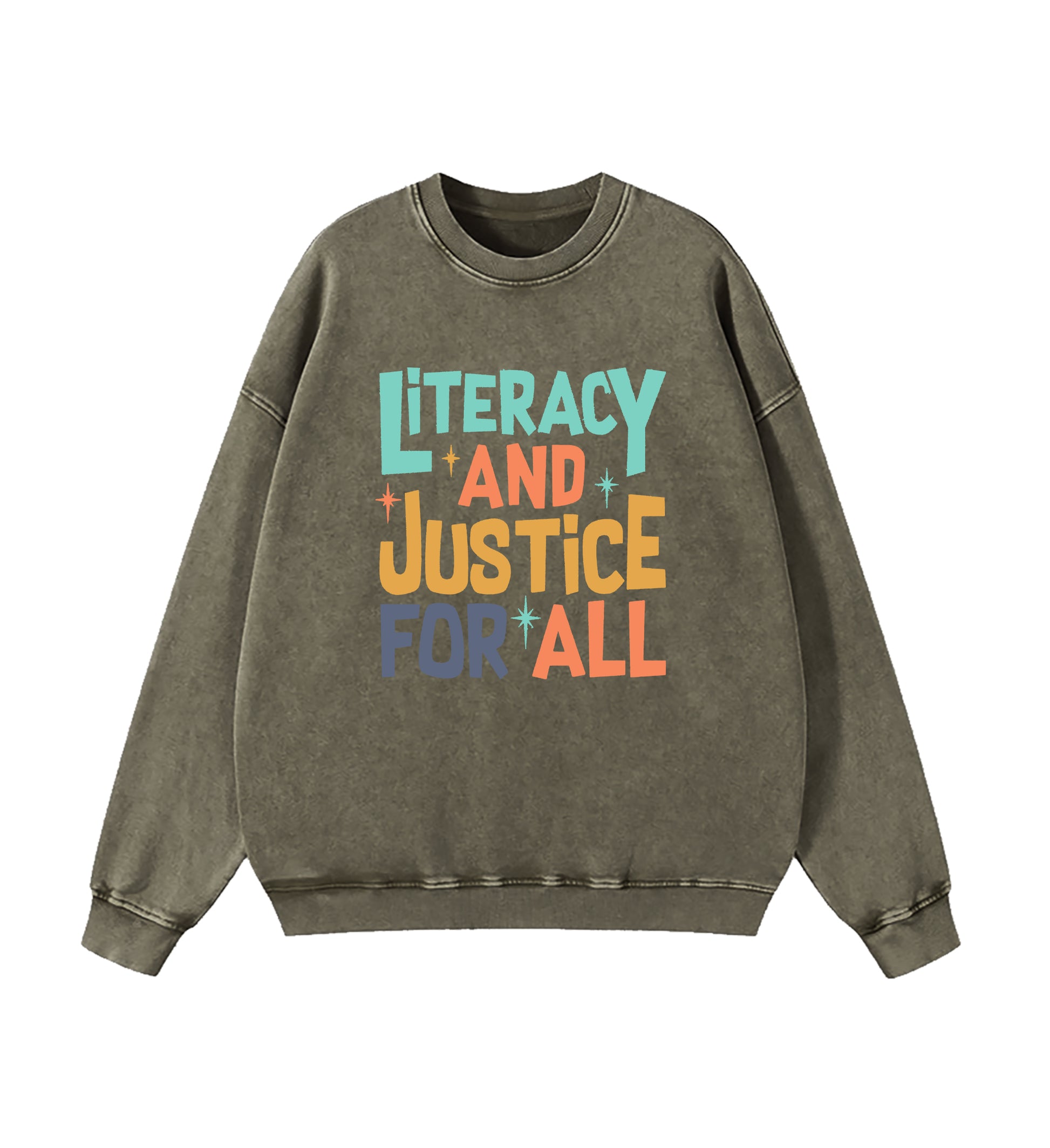 Literacy And Justice For All Washed Sweatshirt