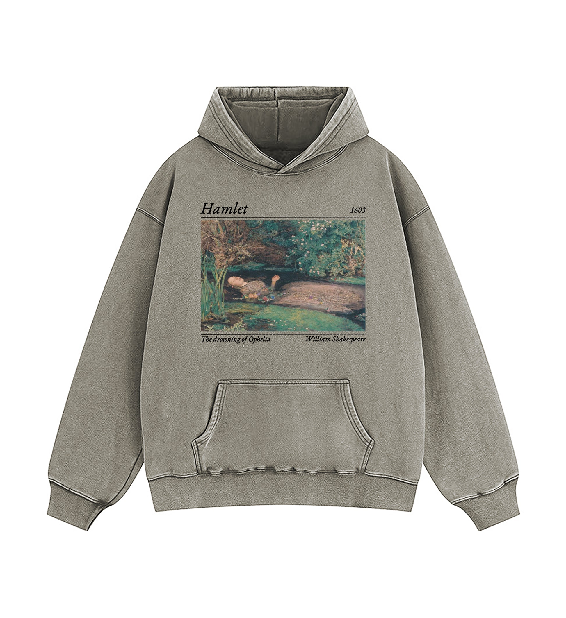 Shakespeare Hamlet And Ophelia Washed Hoodie