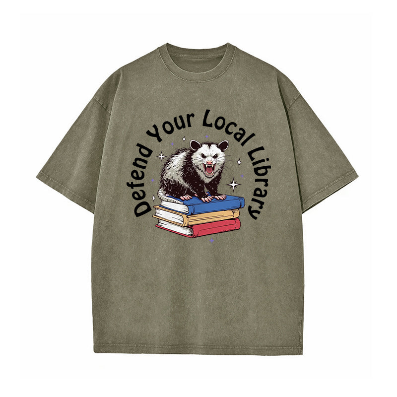 Defend Your Local Library Washed T-Shirt