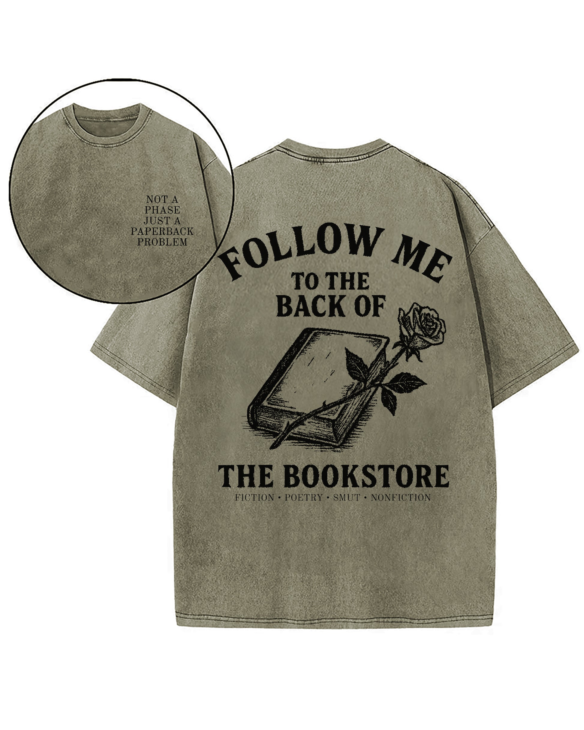 Follow Me To The Back Of The Book Store Washed T-Shirt